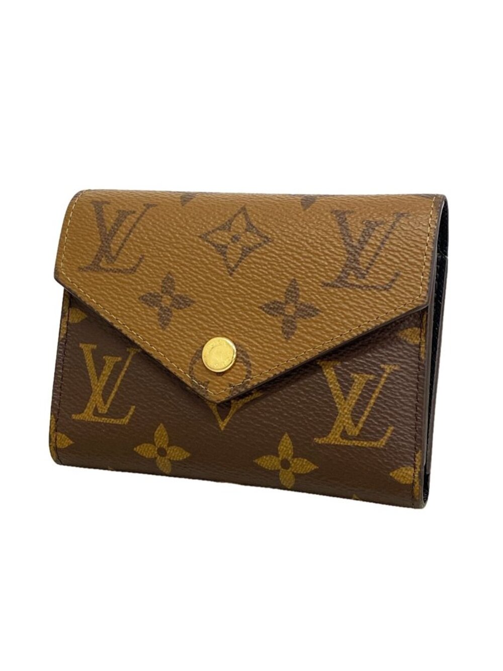 Louis Vuitton Trifold Wallet Monogram Reverse Portefeuille Victorine Brown
